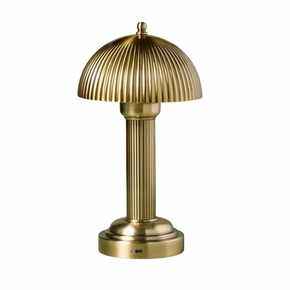 Hearth & Hand with Magnolia 11.5" Fluted Metal Rechargeable Brass Table Lamp